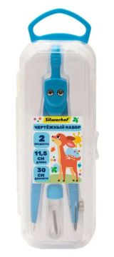 Готовальня 2 предмета циркуль 115мм грифель Silwerhof 1/20