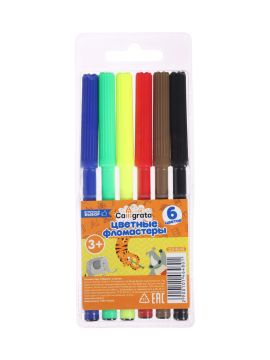 Фломастеры 06цв ПВХ Calligrata 1/24