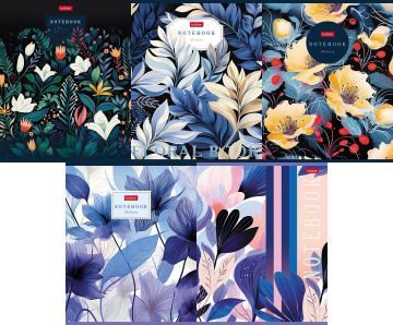 Тетрадь 80л А5 клетка скоба метализ картон Floral dreams Хатбер 1/7/70