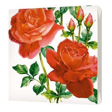 Салфетки (33х33) 3-сл Роза) 1/15 