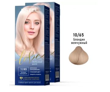Краска крем для волос 50мл Стойкая тон 10/65 Жемчужный блондин ESTEL LOVE TON 1/1