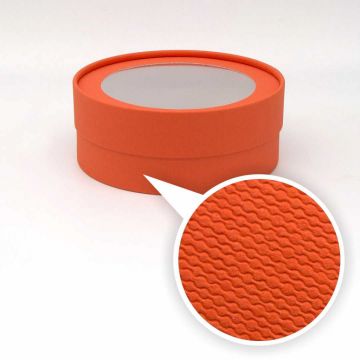 Коробка шайба с прозр. крышкой 21х7,5см оранжевый лен