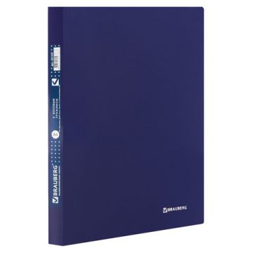Папка с бок мет прижимом и внутр карм BRAUBERG "Диагональ" т-синий, до 100 листов, 0,6мм 
