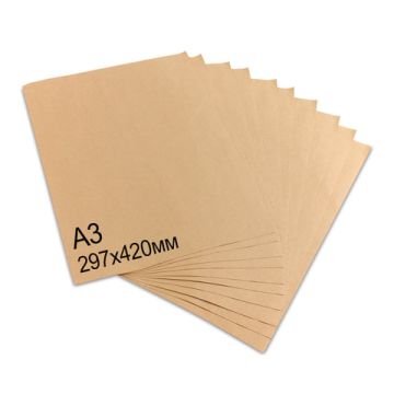 Бумага крафт в листах А3 (29,7см х42см) 78 г/м2 (100л) BRAUBERG 1/8