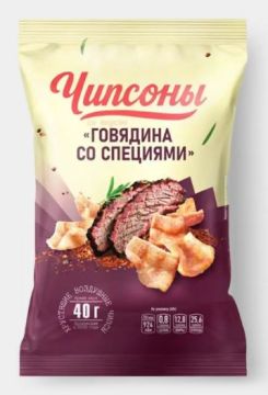 Продукты, Чипсоны чипсы говядина со специями 40 г 1/28