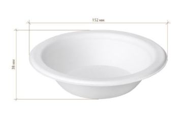 Тарелка ЭКО 0,350л миска суповая целлюлоза 50/1000 