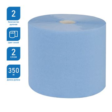 Бумага протирочная OfficeClean Professional 350м в рулоне 24х35см 2-слойная 2/2