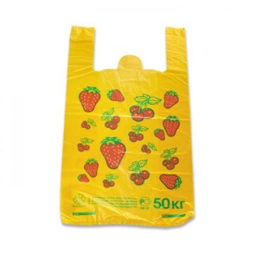 Пакет Майка ПНД (30+17)х55-18 50кг Клубника МП 100/1000