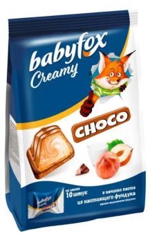 Продукты, Конфеты BabyFox вафельные Creamy Choco 100 г 1/15
