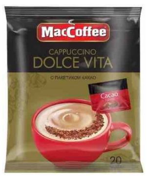 Продукты, Кофе MacCoffee Капучино Дольче Вита (напиток кофейный) 24гр 1/5