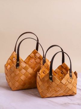 Корзина плетеная 22х17х24см светлый шпон M 1/1