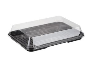 Контейнер (184х129х18) С-019 дно для суши черный Комус (крышка 468727) 280/280