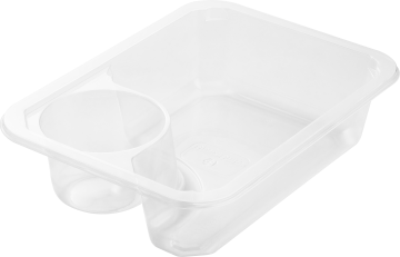 Лоток под запайку с соусником 187х137х45  прозрачный ПП UPAX-UNITY 480/480 