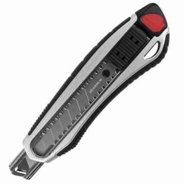 Нож канцелярский 18мм мощный автофиксатор BRAUBERG Heavy duty 1/12 