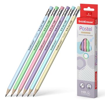 Карандаш ч/гр НВ заточенный трехгранный Pastel ErichKrause 1/12/144