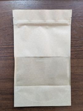 Пакет Zip-Lock Дой-Пак крафт (16,0 х4,0х25.0) с окном 7,0 50/2400 
