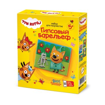 Набор для творчества гипсовый барельеф Три кота Компот 1/46