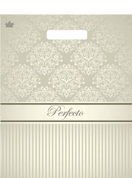 Пакет с вырубной ручкой (30х37)-90 Перфекто Бежевое серебро Тико 25/400