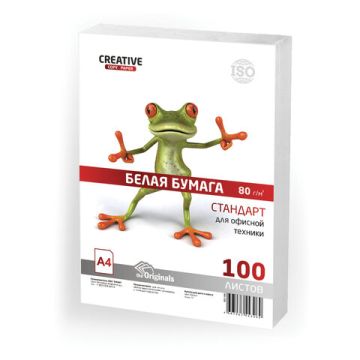Бумага А4 100л 80г/м2 студенческая белизна 146% белая CREATIVE 1/25