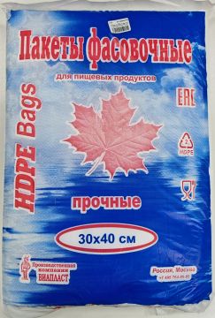 Пакет фасовочный Евро (30х40)-8 Робот (800) кленовый лист красный 1/10