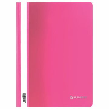 Папка скоросшивательс прозр верхн лист BRAUBERG А4 130/180мкм розовый 1/25/400