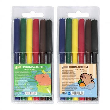 Фломастеры 06цв вентилируемый колпачок Капибара Centrum 1/12/144