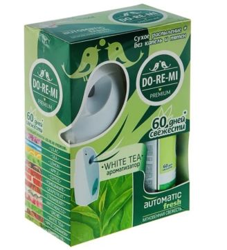 Освежитель воздуха автоматический 250мл До-ре-ми диспенсер+картридж Белый чай 1/4 