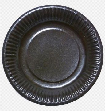 Тарелка картон d-230 черная Black ПС 100/1000