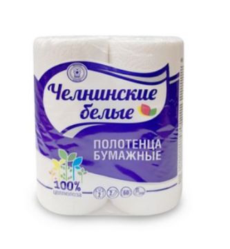 Полотенца бумажные бытовые рулон 2-сл (2х15м) Челнинские Белые 1/12