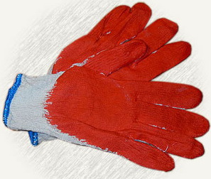 Перчатки облив одинарный (с одинарным латексным покрытием Берд) х/б  10/200