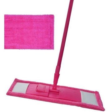 Швабра для пола микрофиб черенок 110см насадка малин оранж 40х10см 1/24