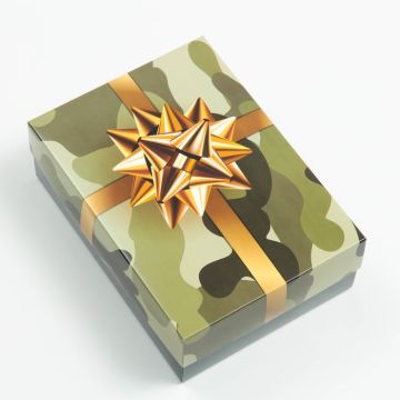 Подарочная коробка 21х15х7см Камуфляж с бантом 5/5