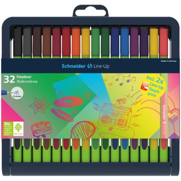 Набор капиллярных ручек 4цв 0,4мм футляр SCHNEIDER 1/20