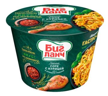 Продукты, Лапша Биг Ланч Соте с курицей 90гр 1/24