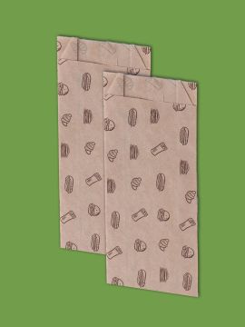 Пакет бумажный крафт 205х90+40 40гр/м2 V-дно Street Food под шаурму 100/1600