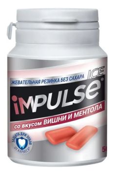 Продукты, Impulse ICE жевательная резинка вишня и ментол 56 г 1/24