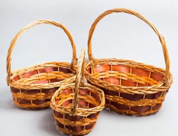 Корзина плетеная 32х26х30см коричневый светлый плетеная ива S 1/1