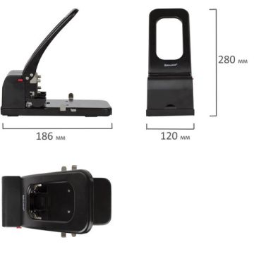 Дырокол на 100листов металлический мощный черный Heavy duty Brauberg 1/6 (Клиент)