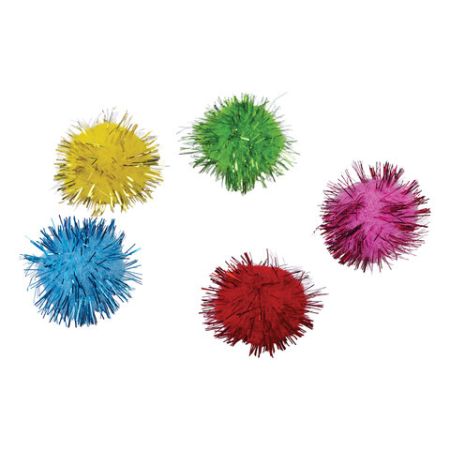 Помпоны для творчества, БЛЕСТЯЩИЕ, 5 цветов, 25мм, 30шт., ОСТРОВ СОКРОВИЩ (вывод)