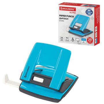 Дырокол на 20листов металлический голубой Brauberg Ultra 1/30/60 (Клиент)