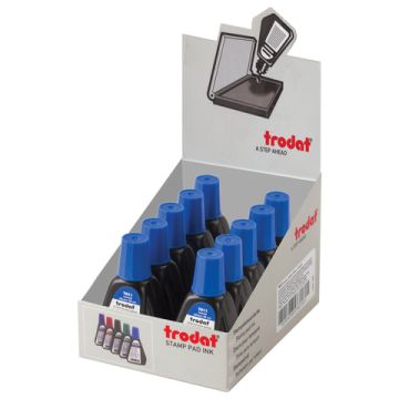 Штемпельная краска синяя 28 мл на водной основе 7011с TRODAT 1/10