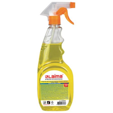 Средство для мытья стекол и зеркал 750мл триггер Лимон ЛАЙМА PROFESSIONAL 1/12