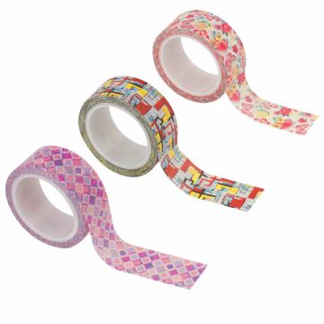 Клейкая лента для декора 15ммх5м ассорти, в дисплее, рисовая бумага ОСТРОВ СОКРОВИЩ 1/32