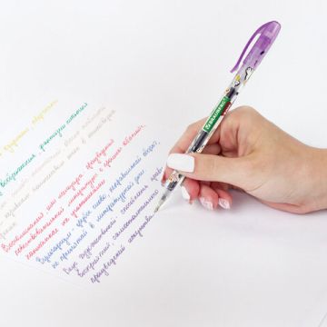 Набор гелевых ручек 06цв узел 1мм линия 0,7мм с блестками BRAUBERG KIDS CUTE ANIMALS 1/24