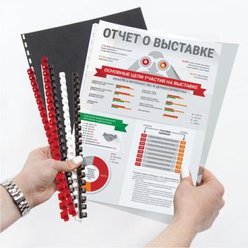 Пружины пласт. д/переплета BRAUBERG, КОМПЛЕКТ 100шт, 16 мм (для сшивания 101-120л), белые, 1/10