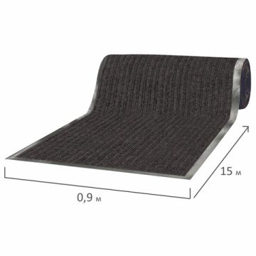 Коврик дорожка ворсовый влаго-грязезащита 0,9х15м толщина 7мм черный LAIMA 1/1 (Клиент)