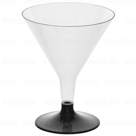 Фужер 140мл прозрачный (черная ножка) Мартини 6/222