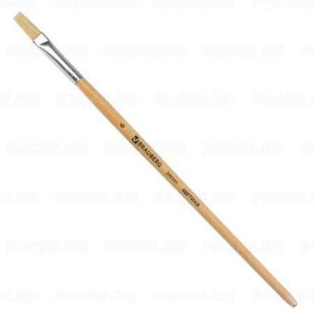 Кисть щетина плоская №6 BRAUBERG 1/30