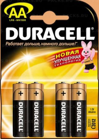 Элемент питания alkaline DURAСELL АА (LR6) (4шт) 1/20