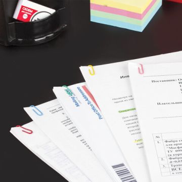 Скрепки 28мм 100шт цветные STAFF 1/10/300